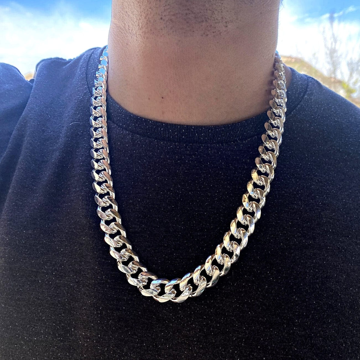 925 silver miami fashion cuban link chain