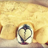 14K Gold Broken Heart Engraved Single Cap Custom Grillz (Choose Tooth)