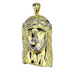 14k Gold Plated 925 Sterling Silver Real VS Diamonds Jesus Head Pendant Medium SZ 1.75"