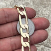 14k Gold Plated Figaro Link Bracelet 10" x 12mm