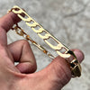 14k Gold Plated Figaro Link Bracelet 10" x 12mm