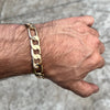 14k Gold Plated Figaro Link Bracelet 10" x 12mm