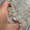 14k Gold Plated Figaro Link Bracelet 10" x 12mm