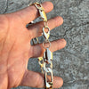 14k Gold Plated Figaro Link Bracelet 8" x 12mm