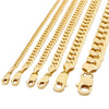 14k Gold Plated over Real 925 Sterling Silver Flat Cuban Link Bracelet 3MM-11MM