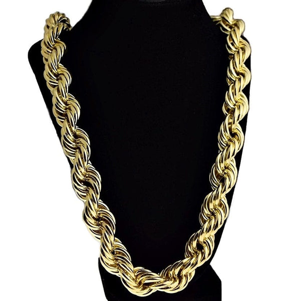 Thick gold rope hot sale chain necklace