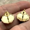 14k Gold Plated Solid 925 Silver "Gold Nugget" Big Round Circle 16mm Earrings