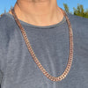 14k Rose Gold Plated Diamond Dust Diamond Cut Cuban Link Chain 30"