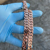 14k Rose Gold Plated Diamond Dust Diamond Cut Cuban Link Chain 30"