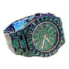 Men's Green Ice Hip Hop Watch CZ Iced Bling Out Arabic Numerals 8.5"