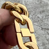 24K Gold Plated 316L Stainless Steel Figaro Chain Necklace 22MM 18"-30"