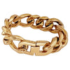 24K Gold Plated Figaro Bracelet 316L Stainless Steel 22MM Thick 8-9.5"