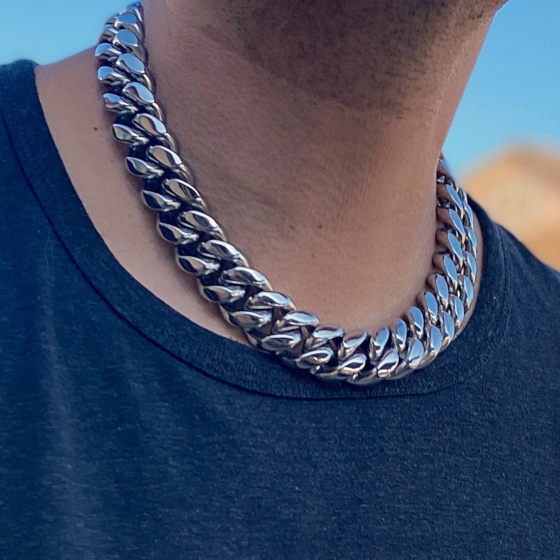 316L Stainless Steel Chain Miami Cuban Link Necklace 18