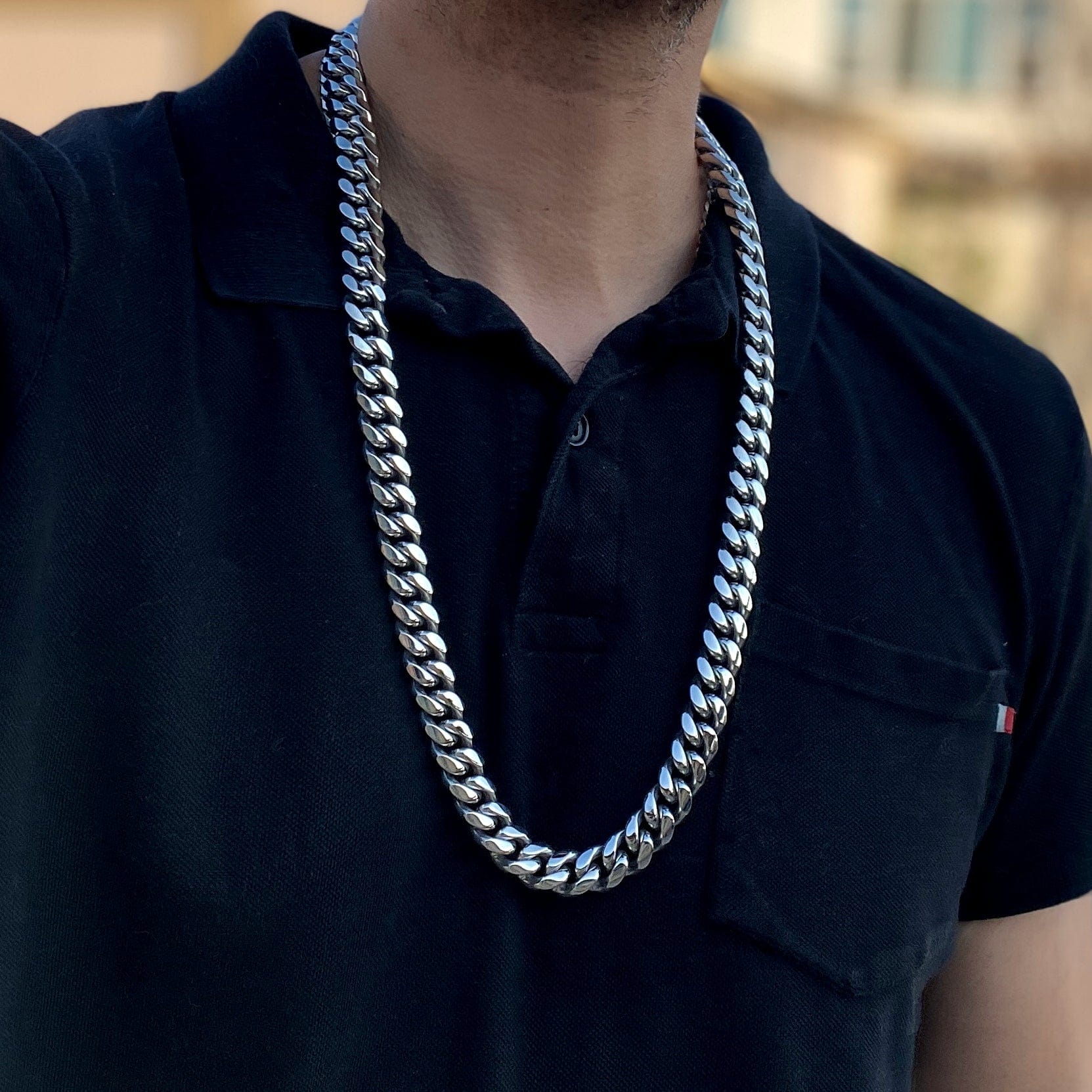 316L Stainless Steel Chain Miami Cuban Link Necklace 30