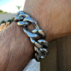 316L Stainless Steel Figaro Link Bracelet 22MM Thick 8-9.5"