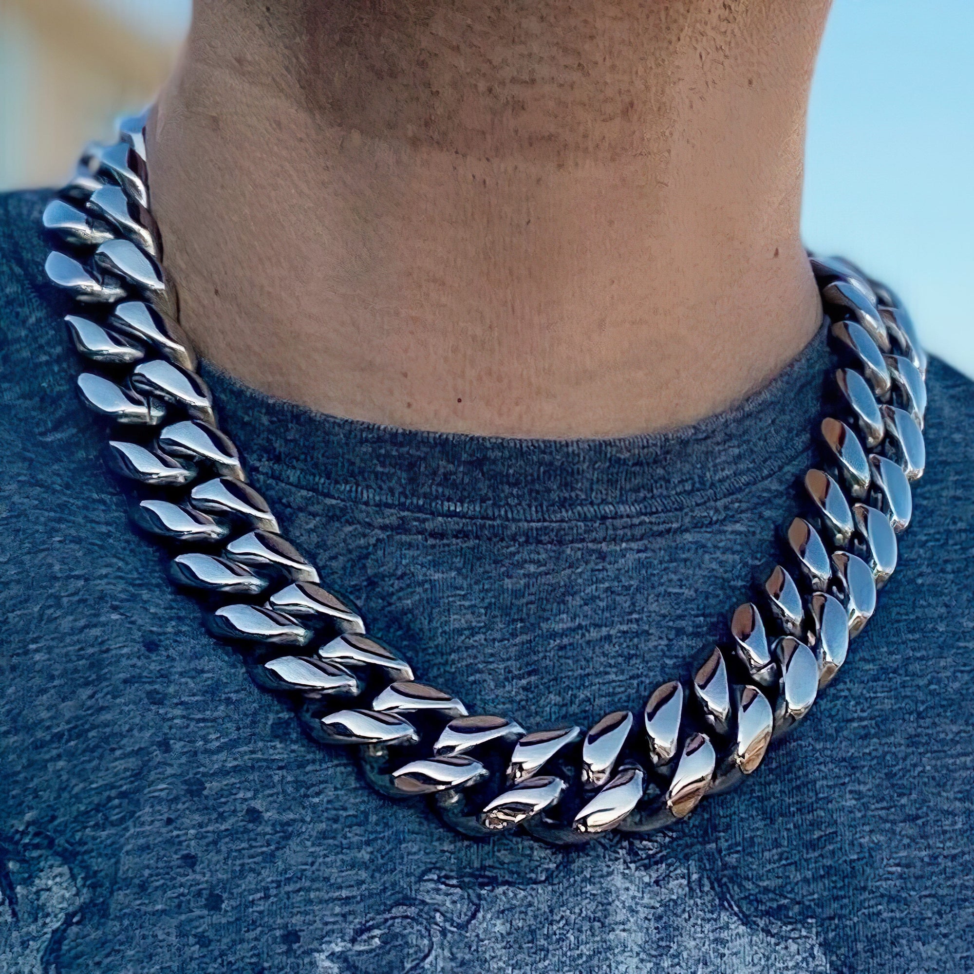 Men's 316L Stainless Steel Miami Cuban Heavy Necklace 22MM 20