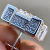 925 Sterling Silver Huge Iced CZ Chunky Square Earrings 14MM