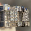 925 Sterling Silver Huge Iced CZ Chunky Square Earrings 14MM