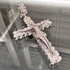 925 Sterling Silver Nugget Jesus Crucifix Cross Bling Out CZ Iced Pendant