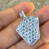 925 Sterling Silver Pendant Playing Cards CZ  Royal Flush Aces of Spades