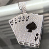 925 Sterling Silver Pendant Playing Cards CZ  Royal Flush Aces of Spades