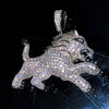 925 Sterling Silver Rasta Lion Charm Iced CZ Flooded Out Pendant