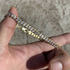 925 Sterling Silver Two Tone Diamond Cut Bracelet 8.5" x 6MM