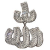 925 Sterling Silver Iced Baguettes Allah Symbol Arabic Pendant