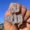 925 Sterling Silver Iced Baguettes Allah Symbol Arabic Pendant