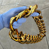 Huge Hip Hop Chain Cuban Link Chunky Plastic Necklace Gold-Tone 60MM