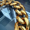 Huge Hip Hop Chain Cuban Link Chunky Plastic Necklace Gold-Tone 60MM