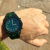 Men's Green Ice Hip Hop Watch CZ Iced Bling Out Arabic Numerals 8.5"