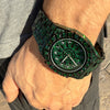 Men's Green Ice Hip Hop Watch CZ Iced Bling Out Arabic Numerals 8.5"