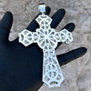 Big Huge Cross Hip Hop Pendant Iced White and Yellow Iced Flooded Out