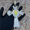 Big Huge Cross Hip Hop Pendant Iced White and Yellow Iced Flooded Out