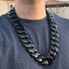 Men's Huge Cuban Link Chain Black Stainless Steel 30MM 24" -28" Inch