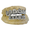 Real 925 Sterling Silver Custom Grillz Diamond Dust Starburst Cuts Teeth Grill