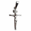 Real Solid 925 Silver Crucifix Jesus Cross Shiny Pendant 1" (Small)