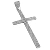 Real Solid 925 Sterling Silver Cross Pendant Simulated Wood Grain 2"