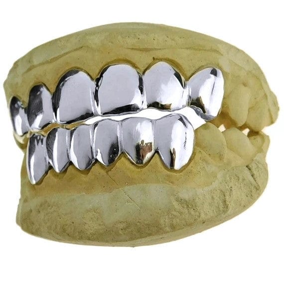 silver teeth grillz