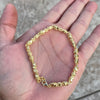 14K Gold Plated 925 Sterling Silver Nugget Cut Round Bracelet 5.5MM 7" or 8.5"