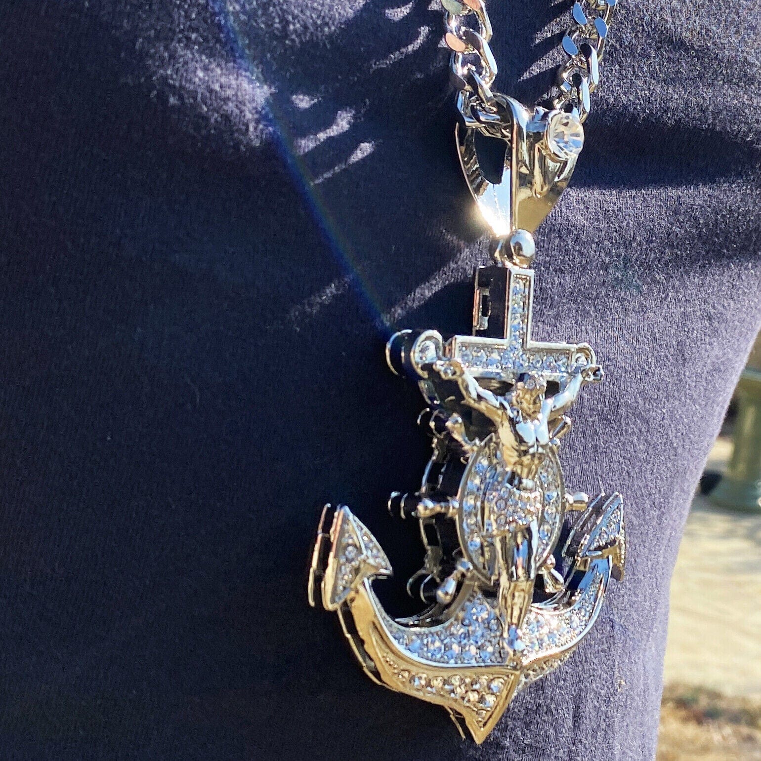 Cross with deals anchor necklace