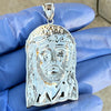 Solid 925 Sterling Silver Jesus Head Italy Pendant CZ Crown Medium 1.75"