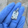 Solid 925 Sterling Silver Jesus Head Italy Pendant CZ Crown Small 1"